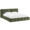 Zelená žinylková dvoulůžková postel MICADONI Solange 160 x 200 cm