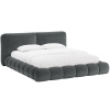 Tmavě šedá žinylková dvoulůžková postel MICADONI Solange 180 x 200 cm