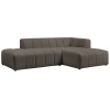 Hnědá bouclé rohová pohovka Annecy 262 cm, pravá