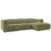 Zelená rohová pohovka William 298 cm, pravá