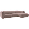 Růžová rohová pohovka William 298 cm, pravá