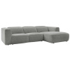 Světle šedá rohová pohovka William 298 cm, pravá
