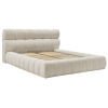 Béžová bouclé dvoulůžková postel Mont-Blanc 160 x 200 cm s úložným prostorem