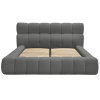 Tmavě šedá bouclé dvoulůžková postel Mont-Blanc 160 x 200 cm s úložným prostorem