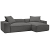 Tmavě šedá čalouněná rohová pohovka Boheme 302 cm, levá/pravá