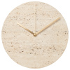 Travertinové nástěnné hodiny Tima 28 cm s tmavou dubovou deskou