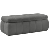 Tmavě šedá bouclé lavice Mont-Blanc 144 cm s úložným prostorem
