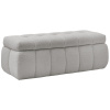 Světle šedá bouclé lavice Mont-Blanc 144 cm s úložným prostorem