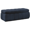 Tmavě modrá bouclé lavice Mont-Blanc 144 cm s úložným prostorem