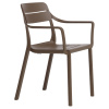 Hnědá plastová zahradní židle Cassia s područkami