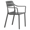 Šedá plastová zahradní židle Cassia s područkami