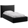 Černá sametová jednolůžková postel MICADONI Kaelle 90 x 200 cm s úložným prostorem
