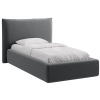 Šedá sametová jednolůžková postel MICADONI Kaelle 90 x 200 cm s úložným prostorem