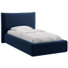 Královsky modrá sametová jednolůžková postel MICADONI Kaelle 90 x 200 cm s úložným prostorem