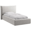 Světle šedá žinylková jednolůžková postel MICADONI Kaelle 90 x 200 cm s úložným prostorem