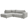 Světle šedá čalouněná rohová rozkládací pohovka Arsene 277 cm, levá