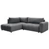 Tmavě šedá čalouněná rohová rozkládací pohovka Arsene 277 cm, levá