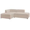 Béžová bouclé rohová pohovka Megeve 250 cm, levá