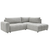 Světle šedá čalouněná rohová rozkládací pohovka Arsene 277 cm, pravá