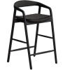 Černá barová židle kave home Derile 65 cm s výpletem
