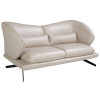 Béžovošedá kožená dvoumístná pohovka Angel Cerdá No. 6145, 175 cm
