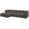 Zelená čalouněná rohová pohovka Cloud 288 cm, levá