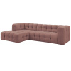 Růžová čalouněná rohová pohovka Cloud 288 cm, levá