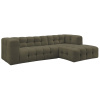 Zelená čalouněná rohová pohovka Cloud 288 cm, pravá