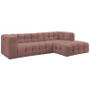 Růžová čalouněná rohová pohovka Cloud 288 cm, pravá