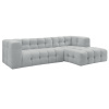 Světle šedá čalouněná rohová pohovka Cloud 288 cm, pravá