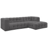 Tmavě šedá čalouněná rohová pohovka Cloud 288 cm, pravá