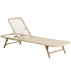 Béžové zahradní lehátko Kave Home Dandara s dřevěnou podnoží