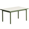 Bílo-zelený zahradní odkládací stolek kave home Maurina 50 x 80 cm