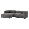 Šedá sametová rohová rozkládací pohovka Micadoni Martina 280 cm, levá