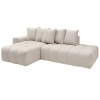 Béžová čalouněná rohová pohovka Mont-Blanc 313 cm, levá