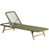 Zelené zahradní lehátko kave home Dandara s dřevěnou podnoží