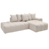 Béžová čalouněná rohová pohovka Mont-Blanc 313 cm, pravá