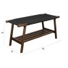Hnědá dubová lavice KINTARO 90 cm