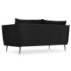 Černá sametová dvoumístná pohovka MICADONI AGATE 158 cm