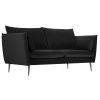 Černá sametová dvoumístná pohovka MICADONI AGATE 158 cm