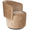 Hnědé čalouněné otočné lounge křeslo Fold