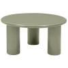 Lesklý zelený konferenční stolek Lecrel ⌀80 cm