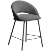 Šedá čalouněná barová židle Kave Home Bonali 65 cm