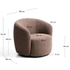 Hnědé otočné bouclé křeslo Kave Home Odenia