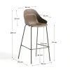 Hnědá plastová barová židle Kave Home Sanile 74 cm