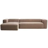 Hnědá rohová pohovka Kave Home Blok 330 cm, levá