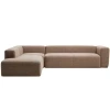Hnědá rohová pohovka Kave Home Blok 320 cm, levá