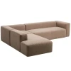 Hnědá rohová pohovka Kave Home Blok 320 cm, levá
