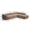 Hnědá rohová pohovka Kave Home Blok 320 cm, pravá