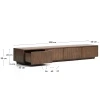 Hnědý TV stolek Kave Home Helvine 200 x 40 cm